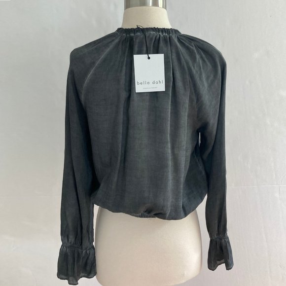 NWT★: BELLA DAHL Raglan Sleeve Elastic Waist Top, Smoke, XS - Picture 9 of 12